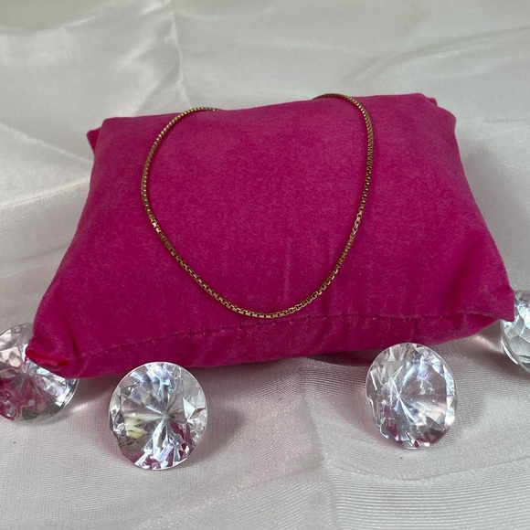 14K YELLOW GOLD shiny box chain bracelet REAL GOLD VINTAGE - Picture 2 of 13